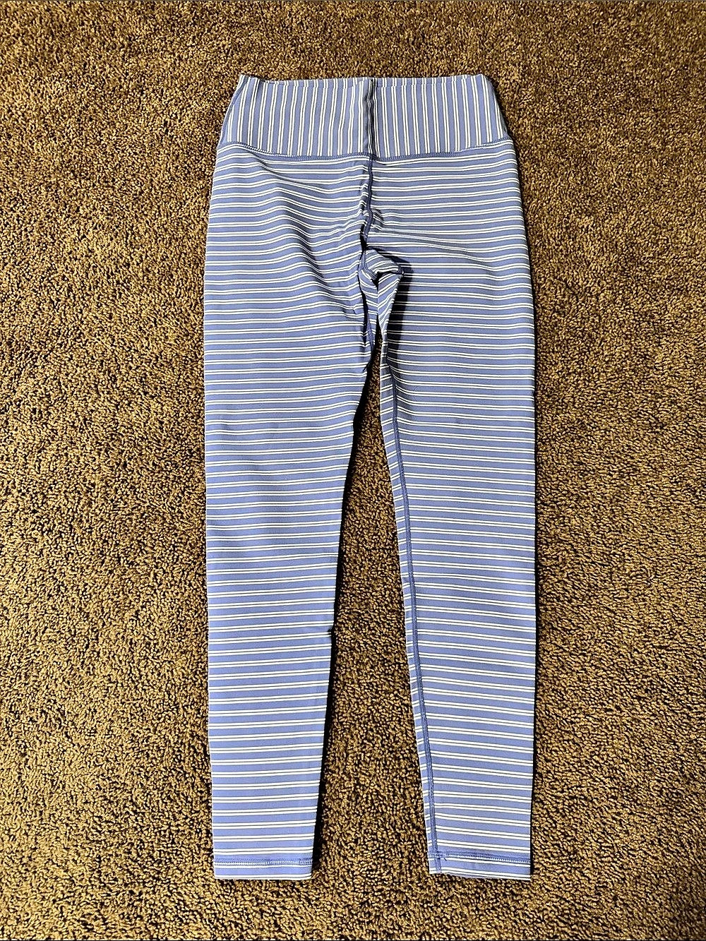 Glyder Pursuit Legging Blue & White Striped Medium